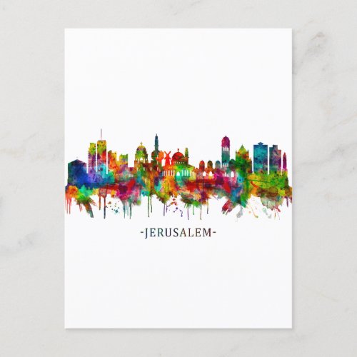 Jerusalem Israel Skyline Holiday Postcard