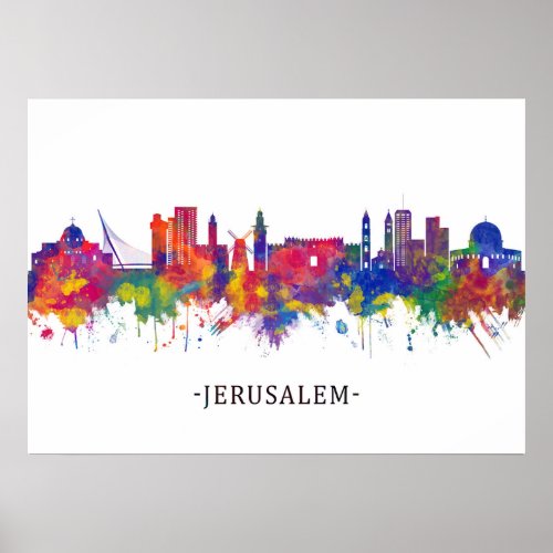 Jerusalem Israel Skyline Poster