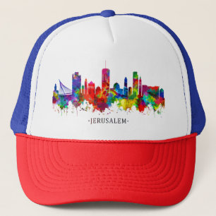 Jerusalem Israel Skyline Trucker Hat