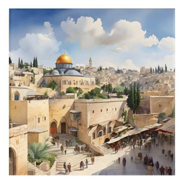Jerusalem Israel watercolor art (Front)