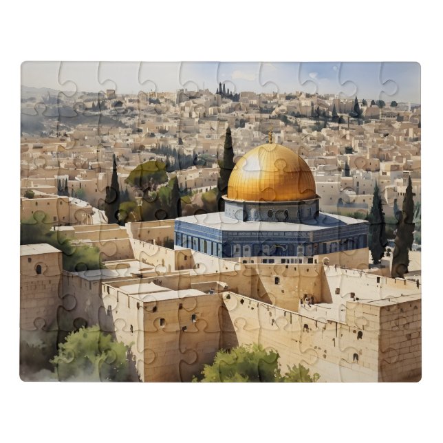 Jerusalem Israel watercolor art Jigsaw Puzzle (Puzzle Horizontal)
