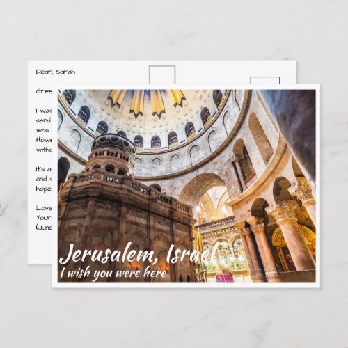 Jerusalem Israel with Church of the Holy Sepulchre Postcard