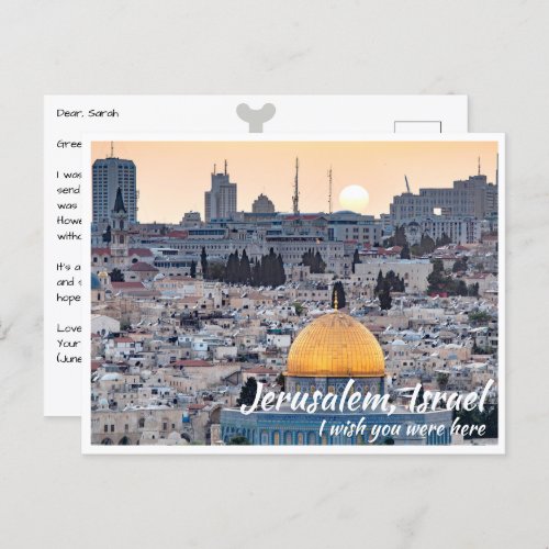 Jerusalem Israel with Dome of the Rock Postcard