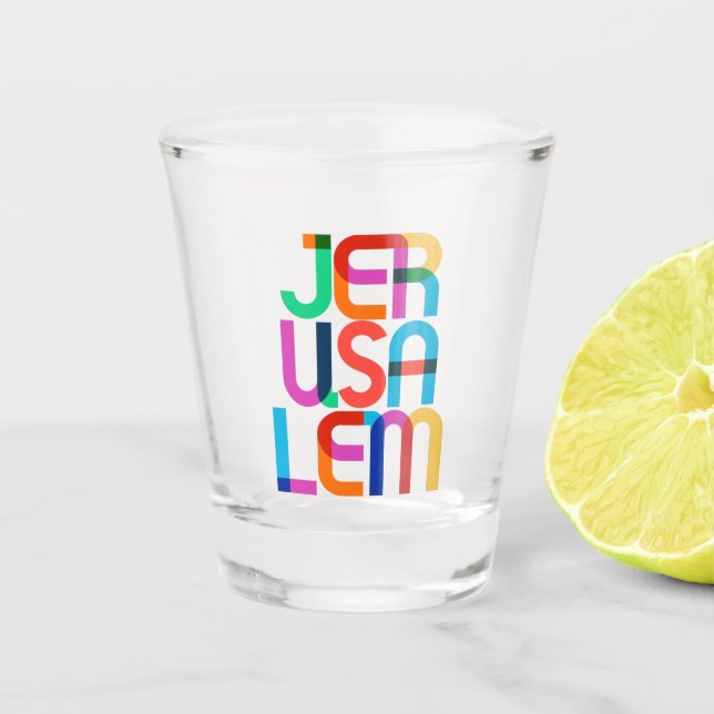 Jerusalem Isreal Shot Glass (Front)