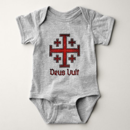 Jerusalem Knight Templar Crusader Cross Christian Baby Bodysuit