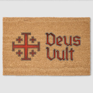 Jerusalem Knight Templar Crusader Cross Christian Fiber Doormat
