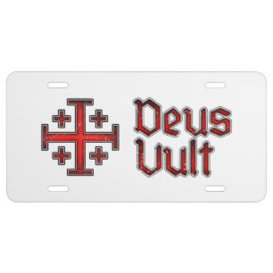 Jerusalem Knight Templar Crusader Cross Christian License Plate