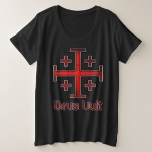 Jerusalem Knight Templar Crusader Cross Christian Plus Size T-Shirt