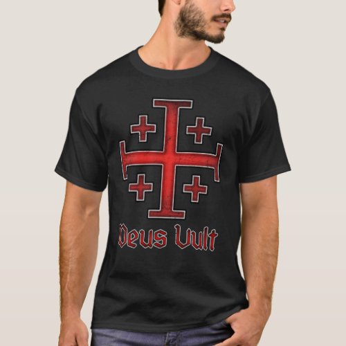 Jerusalem Knight Templar Crusader Cross Christian T_Shirt