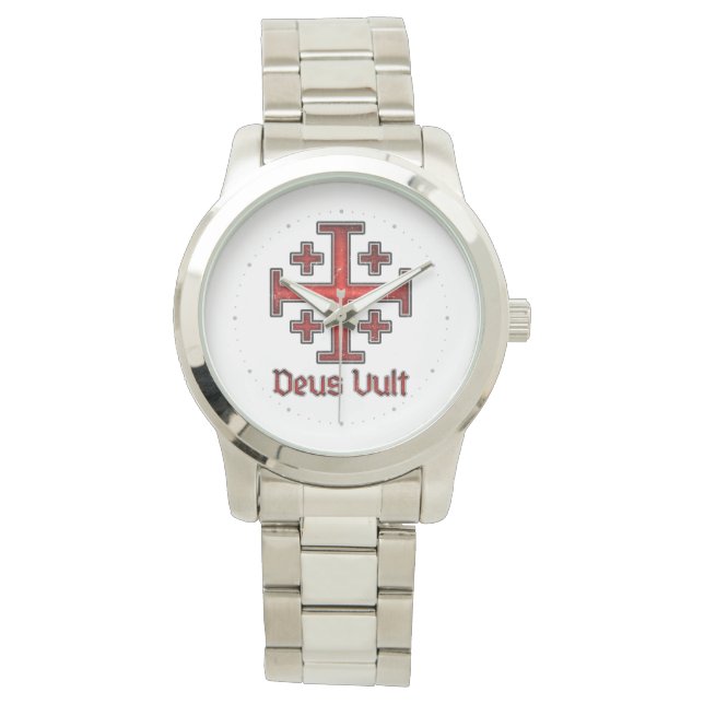 Jerusalem Knight Templar Crusader Cross Christian Watch (Front)