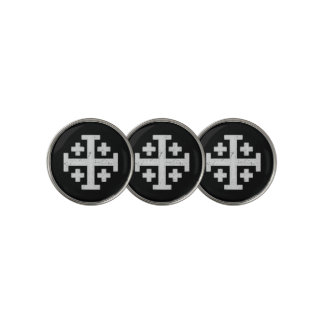 Jerusalem Knight Templar Crusader Cross Deus Vult Golf Ball Marker