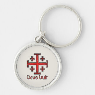 Jerusalem Knight Templar Crusader Cross Deus Vult Keychain