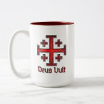 Jerusalem Knight Templar Crusader Cross Deus Vult Two-Tone Coffee Mug