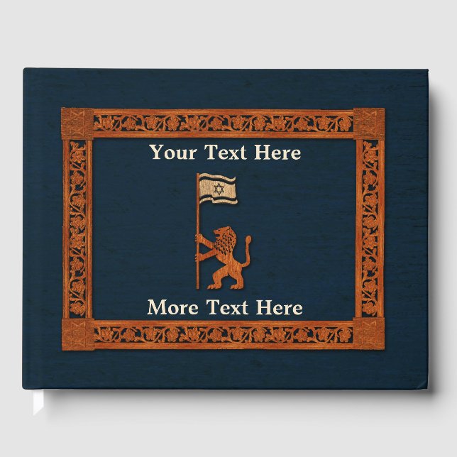Jerusalem Lion With Flag Guest Book (Front)