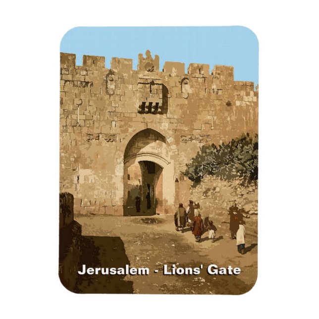 Jerusalem - Lions' Gate Magnet (Vertical)