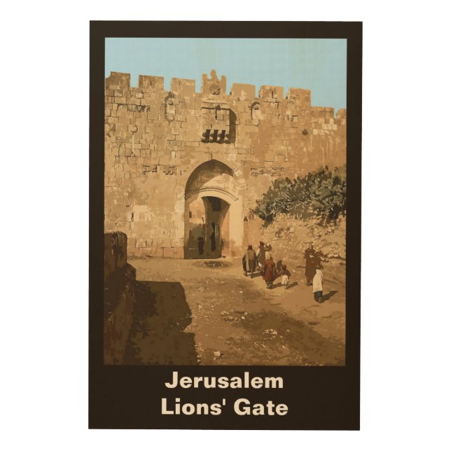 Jerusalem - Lions Gate Wood Wall Decor (Front)