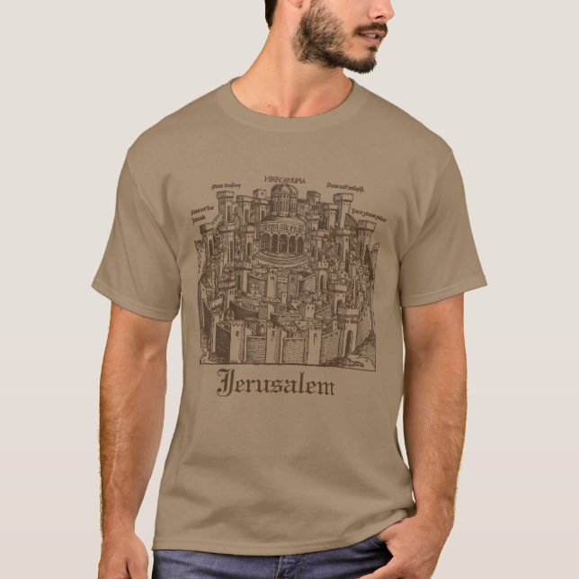 Jerusalem, Medieval Woodcut T-Shirt (Front)
