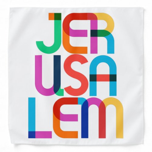 Jerusalem Palestine  Israel Pop Art Letters Bandana