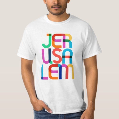 Jerusalem Palestine Israel Pop Art Letters T_Shirt