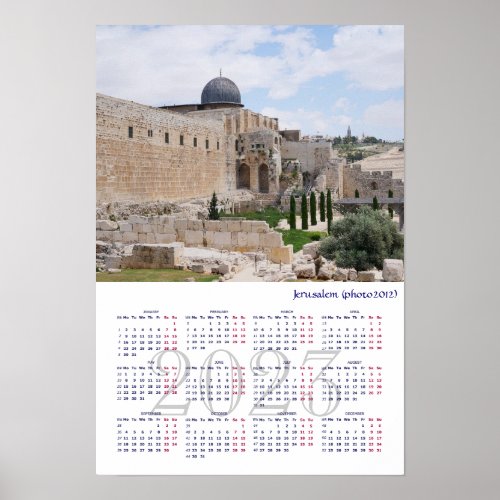 Jerusalem photo 2012 Israel Calendar 2022  Poster