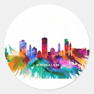 Jerusalem Skyline Classic Round Sticker