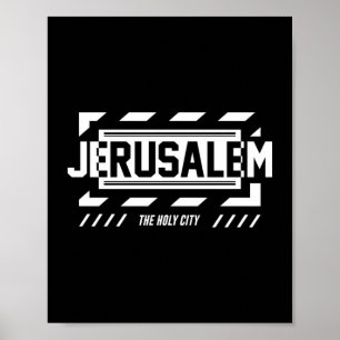 Jerusalem The Holy City Urban Typography Design Poster