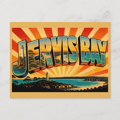 Jervis Bay NSW Australia Vintage Travel Art Postcard