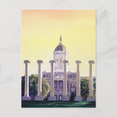 Jesse Hall University of Missouri Watercolor Postcard