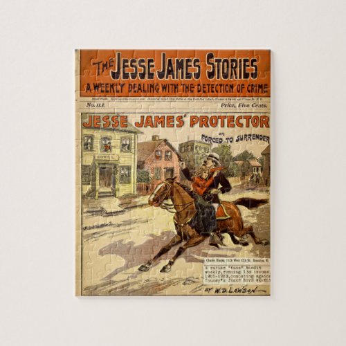 Jesse James Outlaw Bank Robber Comic Book Jigsaw Puzzle