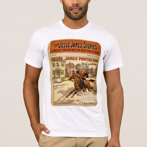 Jesse James Outlaw Bank Robber Comic Book T_Shirt