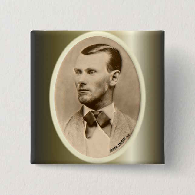 Jesse James Outlaw Bank Robber Pinback Button (Front)