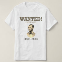 Jesse James Outlaw Vintage Western Wanted Poster T-Shirt