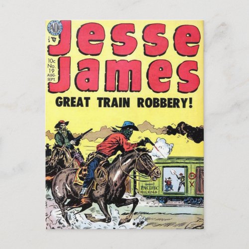 Jesse James Train Robbery Postcard