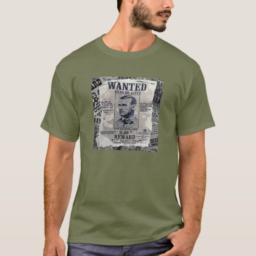 Jesse James Wanted Poster T_Shirt