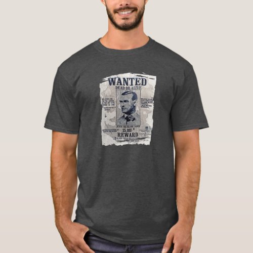 Jesse James Wanted Poster T_Shirt