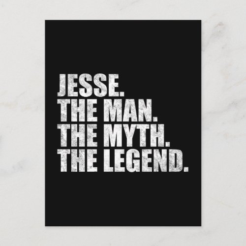 Jesse name, Jesse The Man The Myth The Legend Postcard