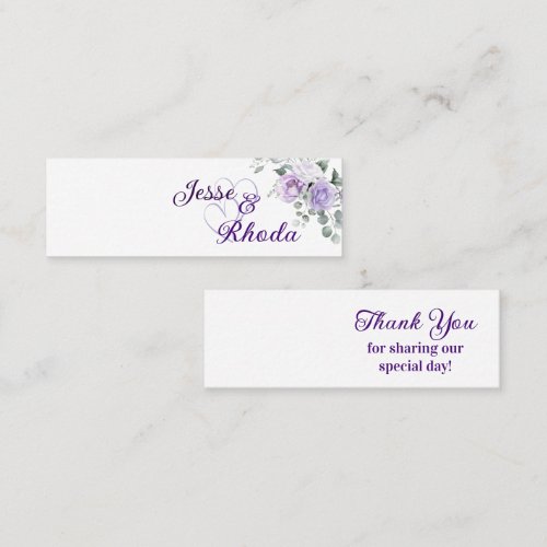Jesse & Rhoda Purple Floral Wedding Favour Tags