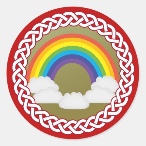 Jesse Tree Rainbow Ornament Classic Round Sticker