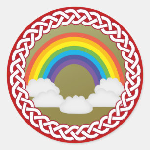 Jesse Tree Rainbow Ornament Classic Round Sticker