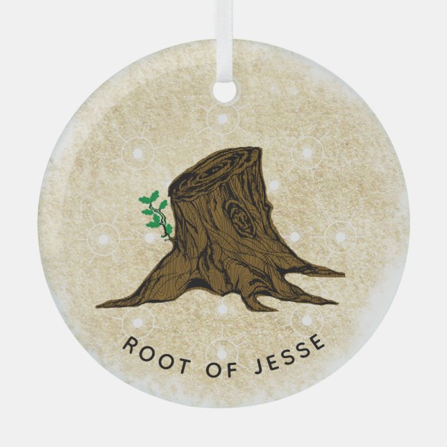 Jesse Tree 'Root of Jesse' Glass Ornament (Front)