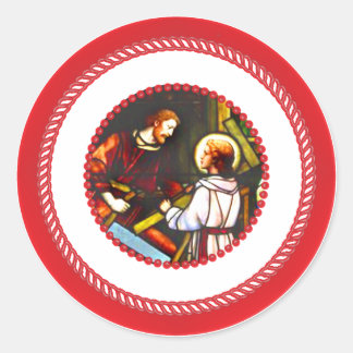 Jesse Tree St. Joseph and Christ Classic Round Sticker