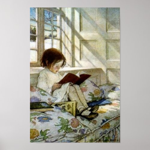 Jesse Willcox Smiths Books in Winter Poster