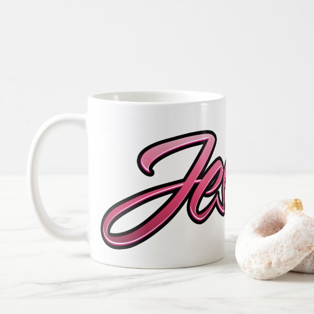 Jessica faded pink cup tea cup coffee cup (With Donut)