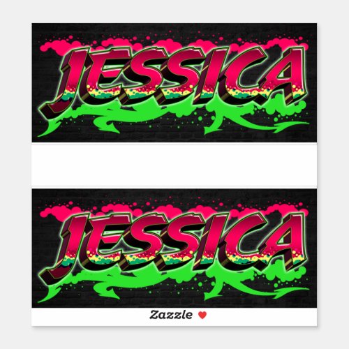 Jessica First Name Graffiti Sticker