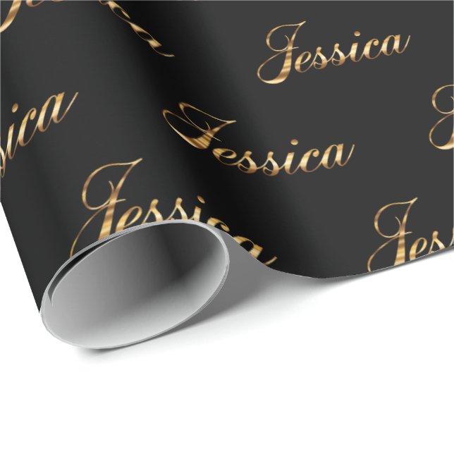 Jessica gold design lettering gift paper (Roll Corner)