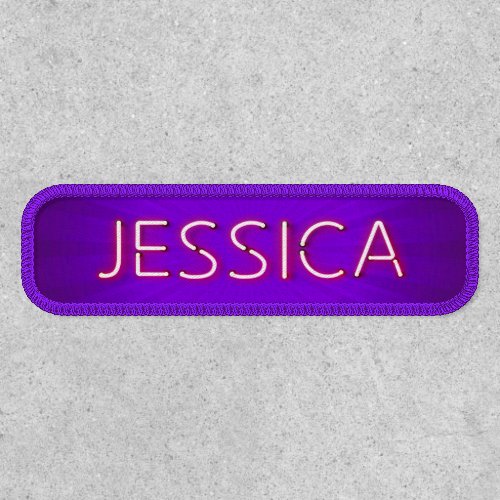 Jessica name in glowing neon lights patch