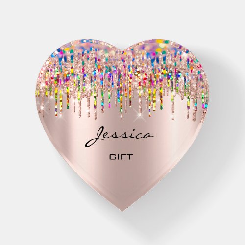 Jessica  NAME MEANING Holograph Unicorn Drips GIFT Paperweight