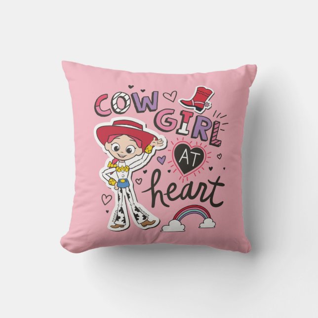 Jessie "Cowgirl At Heart" Throw Pillow (Front)