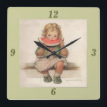 Jessie Wilcox Smith Wall Clock<br><div class="desc">Adorable vintage illustration by Jessie Wilcox Smith (circa 1800s),  adorns this clock,  perfect for any room in the house.  What a wonderful gift idea too!</div>