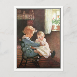Jessie Willcox Smith - Vintage Boy and Baby Postcard